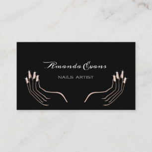 Glitter Rose Manicure Nails Artist Appointment Card