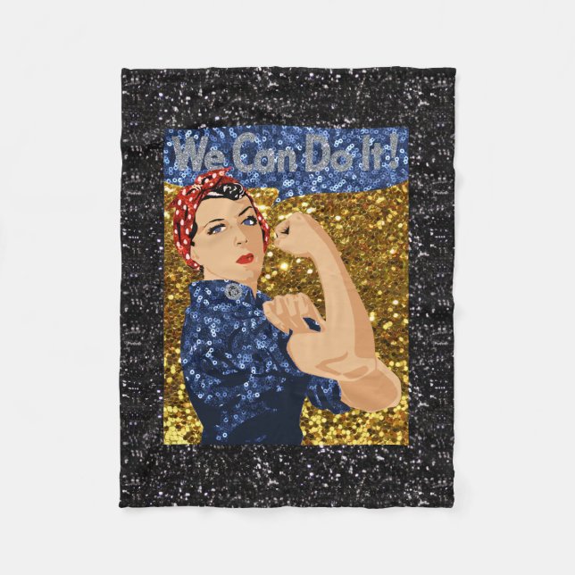 glitter rosie the riveter blanket (Front)