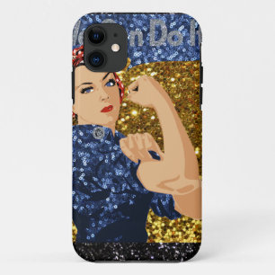 glitter rosie the riveter iPhone 11 case