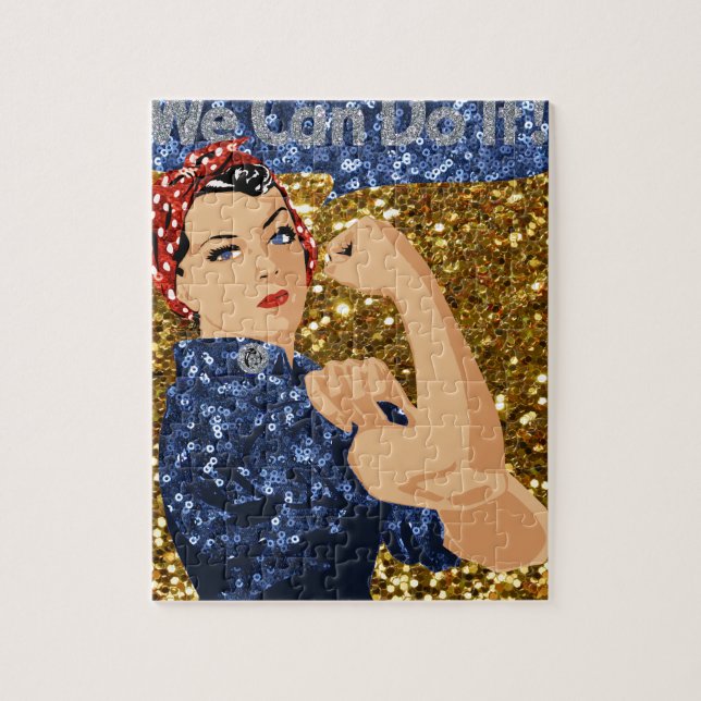 glitter rosie the riveter jigsaw puzzle (Vertical)