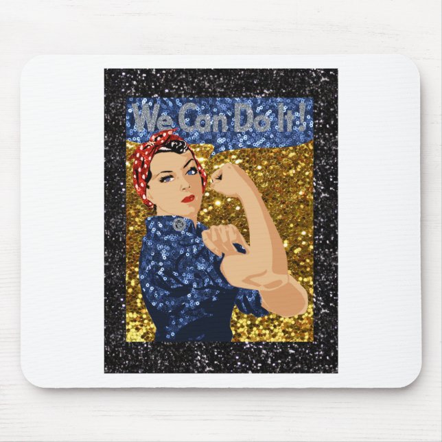 glitter rosie the riveter mouse pad (Front)