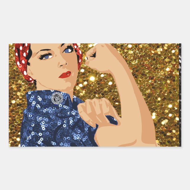 glitter rosie the riveter sticker (Front)