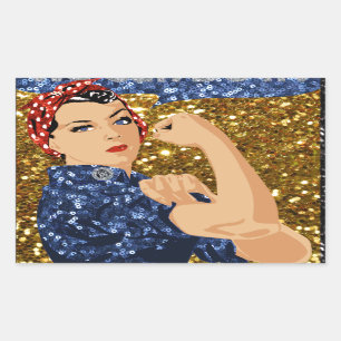 glitter rosie the riveter sticker