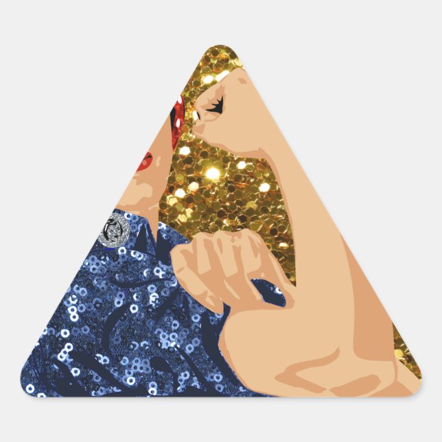 glitter rosie the riveter triangle sticker (Front)