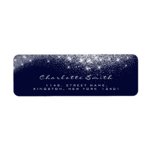 Glitter RSVP Blue Navy White Grey  Bridal Makeup