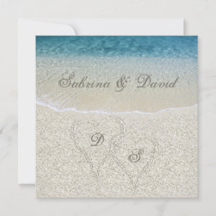 Glitter Sandy Beach Wedding Invitation
