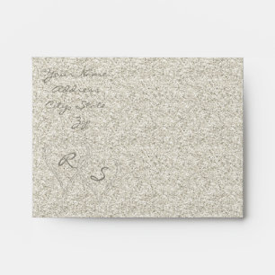 Glitter Sandy  Beach Wedding Note Envelope
