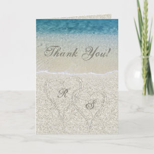 Glitter Sandy Beach Wedding Thank You