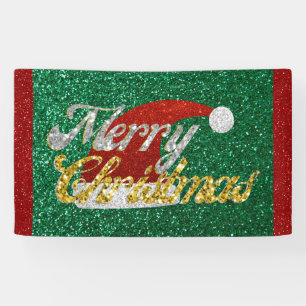 Glitter Santa Hat Banner