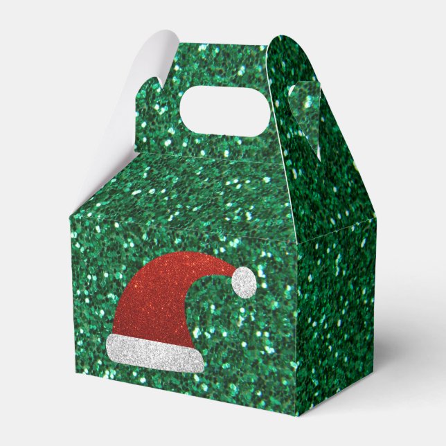 Glitter Santa Hat Favor Box (Front Side)