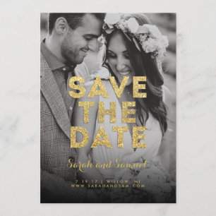 Glitter Save the Date Card