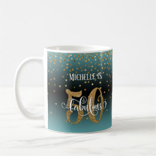 Glitter Script 50 & Fabulous Turquoise Black Ombre Coffee Mug