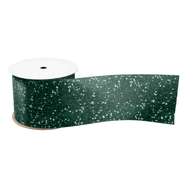 Glitter Sequin Green Christmas holiday Satin Ribbon (Spool)