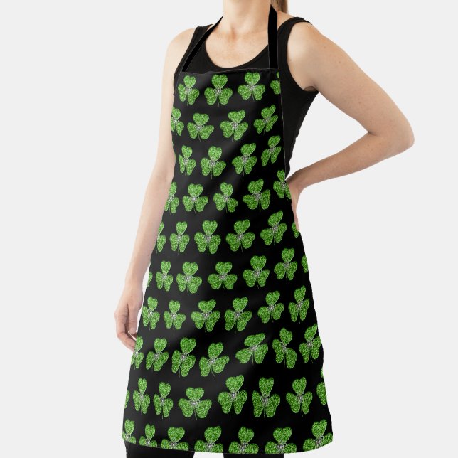 Glitter Shamrock And Flower Apron (Insitu)