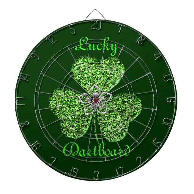 Glitter Shamrock And Flower Dart Board (Front)
