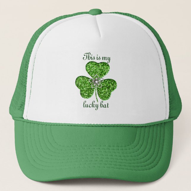 Glitter Shamrock And Flower Hat (Front)
