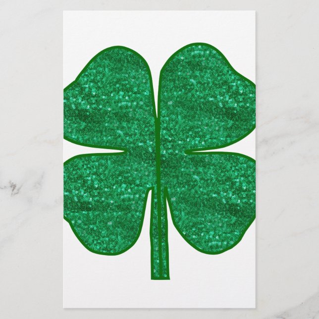 glitter shamrock stationery (Front)