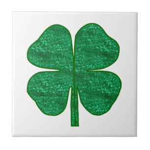 glitter shamrock tile