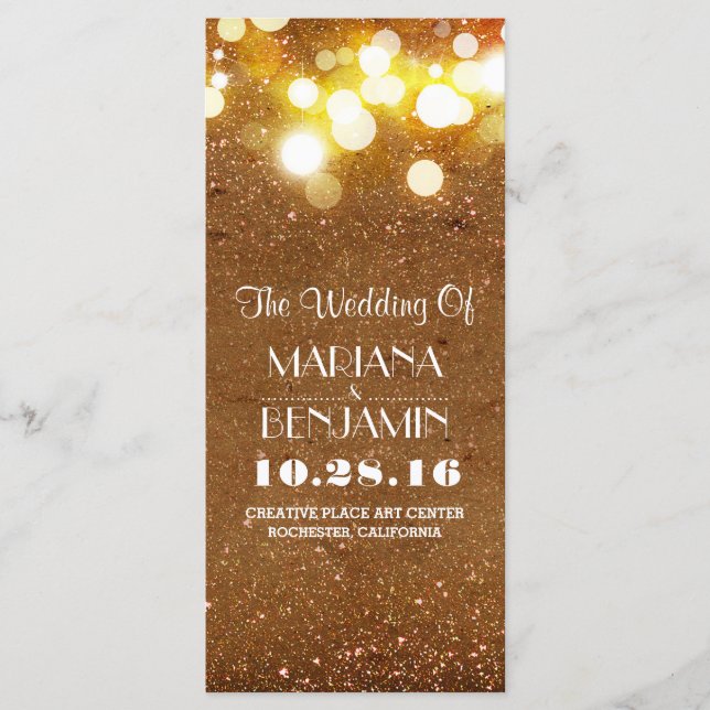 glitter shimmer golden blush string lights program (Front)