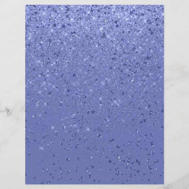 Glitter Shimmer Paper Blue Scrapbook Paper (Front)
