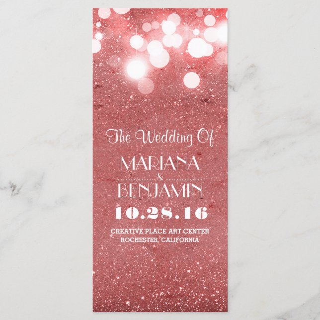 glitter shimmer pink blush string lights program (Front)