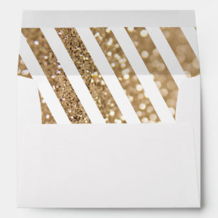 Glitter Shine and White Stripe   Holiday Card Envelope