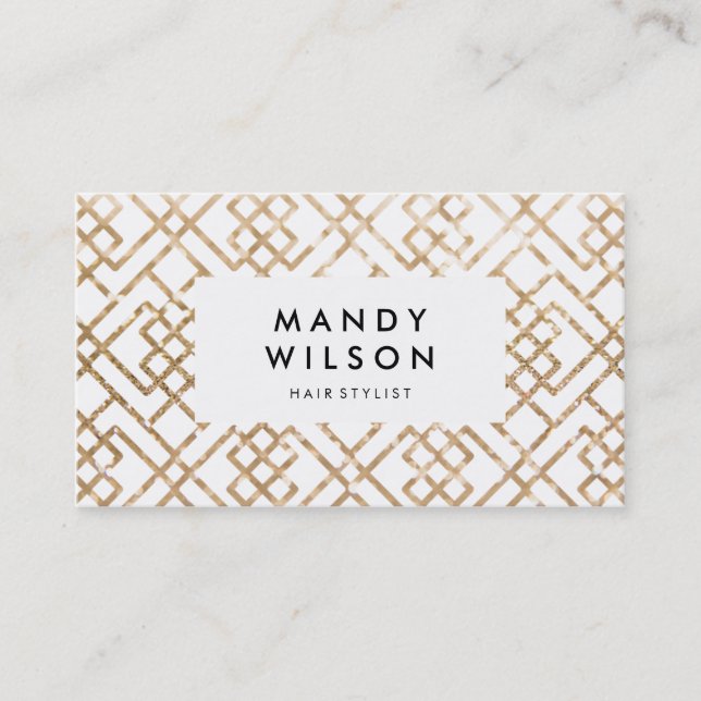Glitter Shine Geometric Pattern Business Card (Front)