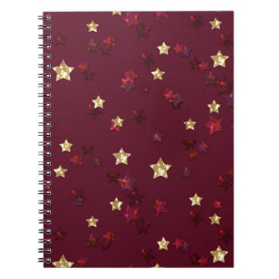Glitter shine sequin confetti stras starry red goo notebook
