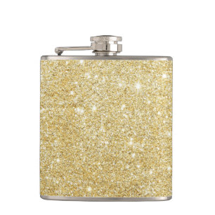 Glitter Shiny Luxury Golden Hip Flask