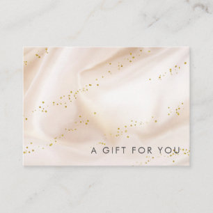 glitter silk satin gold gift certificate