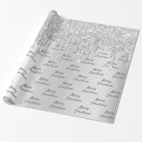 Glitter silver sparkle foil Christmas Xmas Wrapping Paper