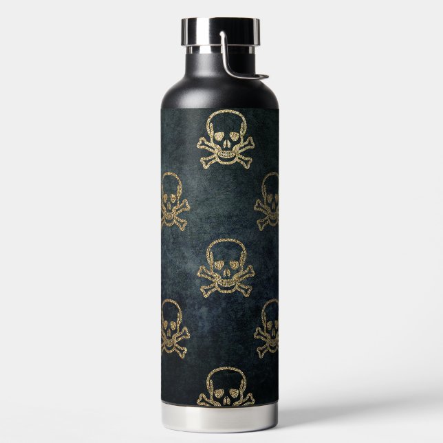 Glitter Skulls Water Bottle (Left)