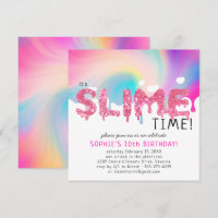 Glitter Slime Birthday Party Invitation