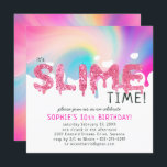 Glitter Slime Birthday Party Invitation<br><div class="desc">It’s the best kind of messy, it’s creative, it’s a blast, these are three reasons you should consider throwing an epic slime party for your child’s next birthday! For a slime party I recommend making one of two basic slimes and the having a Slime Bar where kids can personalize their...</div>
