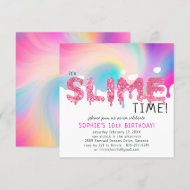 Glitter Slime Birthday Party Invitation
