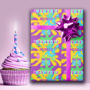 Glitter Slime Colourful Birthday Wrapping Paper