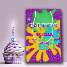 Glitter Slime Colourful Birthday Wrapping Paper