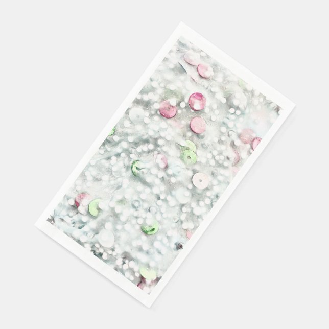 Glitter Slime Guest Towels White Napkin (Corner)