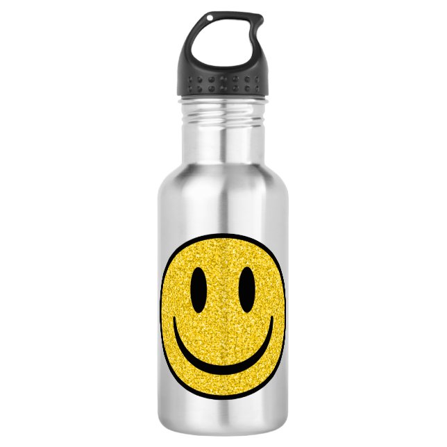 Glitter Smile Face 532 Ml Water Bottle (Front)