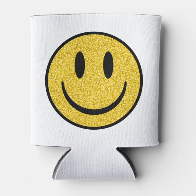 Glitter Smile Face Can Cooler (Front)