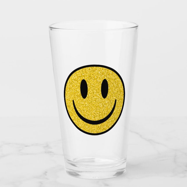Glitter Smile Face Glass (Front)