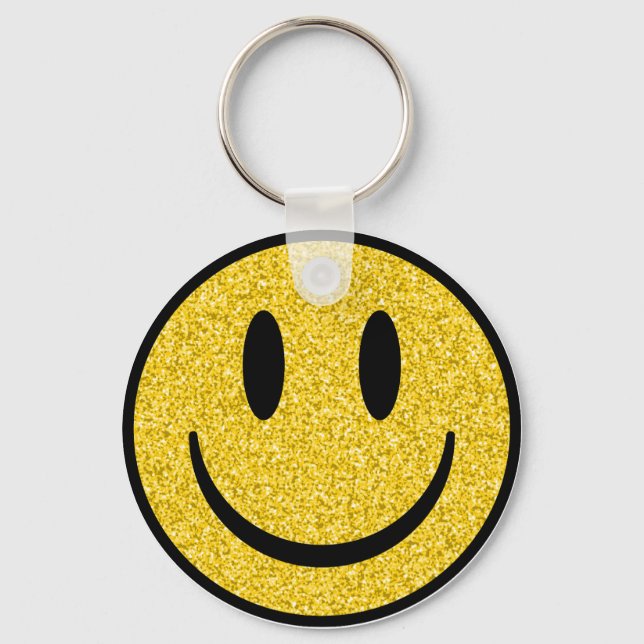 Glitter Smile Face Keychain (Front)