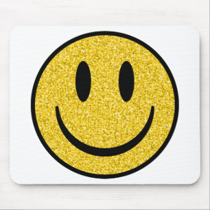 Glitter Smile Face Mouse Pad