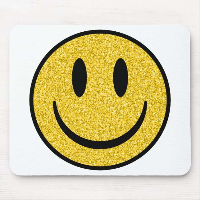 Glitter Smile Face Mouse Pad (Front)