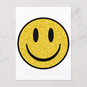 Glitter Smile Face Postcard