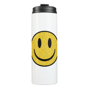 Glitter Smile Face Thermal Tumbler