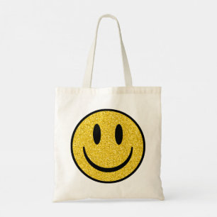 Glitter Smiley Face Tote Bag
