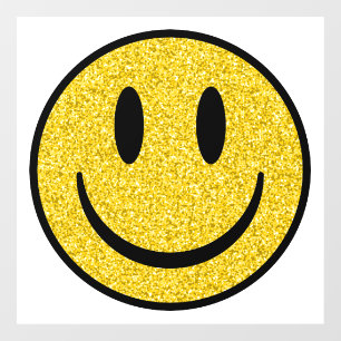 Glitter Smiley Face Window Cling