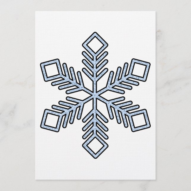 Glitter Snowflake - Baby Blue Branches Invitation (Front)