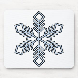 Glitter Snowflake - Baby Blue Branches Mouse Pad